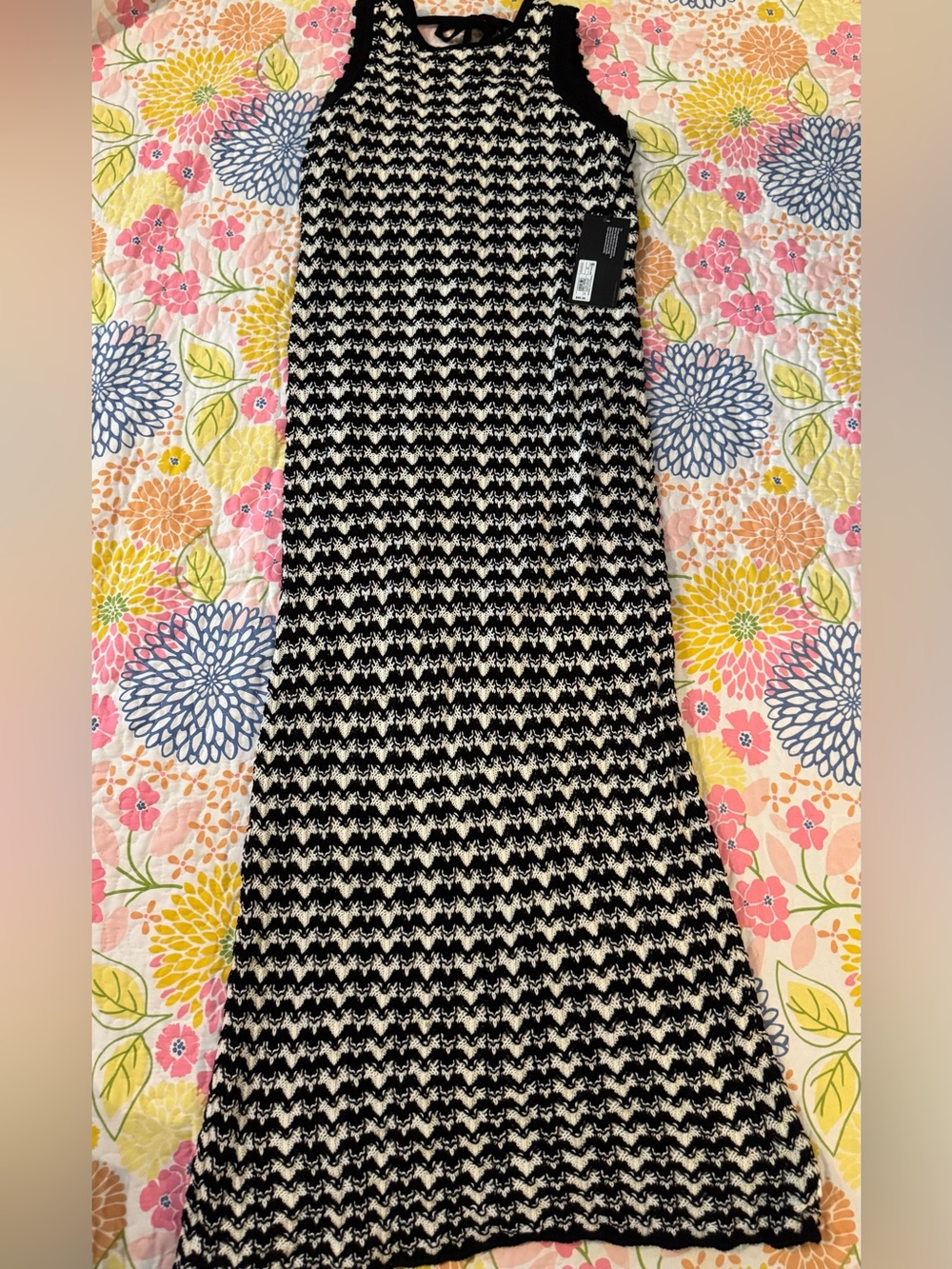 NWT medium Target Future Collective Black White Open Back Maxi Sweater Dress